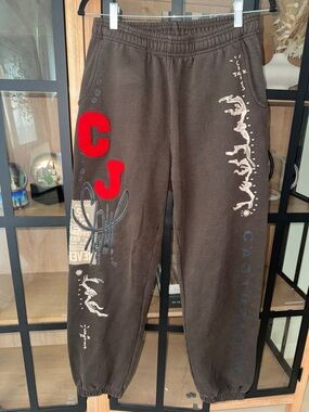 Travis Scott Cactus Jack chocolate brown “Flare” Sweatpants joggers patches